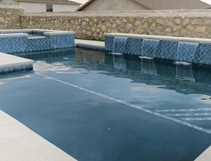 Completed pool construction project in El Paso